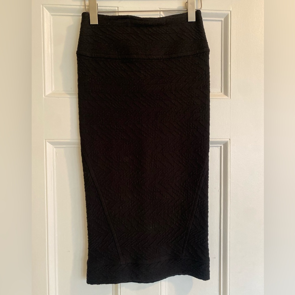 IRO Textured Black Pencil Skirt